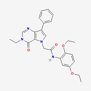 molecular formula C26H28N4O4 B11210002 N-(2,5-Diethoxyphenyl)-2-{3-ethyl-4-oxo-7-phenyl-3H,4H,5H-pyrrolo[3,2-D]pyrimidin-5-YL}acetamide 