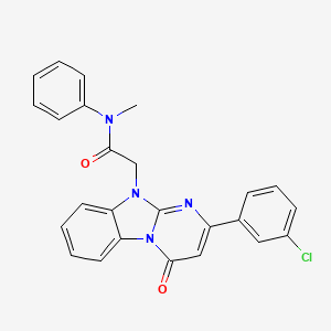 molecular formula C25H19ClN4O2 B11210016 2-[2-(3-chlorophenyl)-4-oxopyrimido[1,2-a]benzimidazol-10(4H)-yl]-N-methyl-N-phenylacetamide 