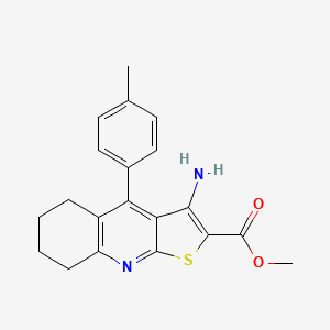 molecular formula C20H20N2O2S B11210039 Methyl 3-amino-4-(4-methylphenyl)-5,6,7,8-tetrahydrothieno[2,3-b]quinoline-2-carboxylate 