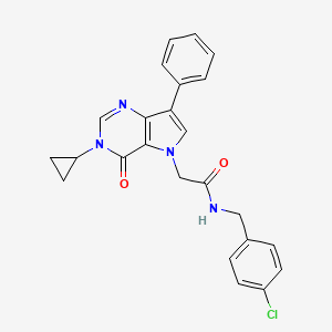 N-(4-chlorobenzyl)-2-(3-cyclopropyl-4-oxo-7-phenyl-3,4-dihydro-5H-pyrrolo[3,2-d]pyrimidin-5-yl)acetamide