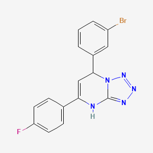 molecular formula C16H11BrFN5 B11210077 7-(3-Bromophenyl)-5-(4-fluorophenyl)-3,7-dihydrotetrazolo[1,5-a]pyrimidine 