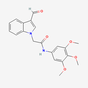 molecular formula C20H20N2O5 B11210084 2-(3-formyl-1H-indol-1-yl)-N-(3,4,5-trimethoxyphenyl)acetamide 