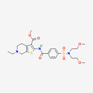 Methyl 2-{4-[bis(2-methoxyethyl)sulfamoyl]benzamido}-6-ethyl-4H,5H,6H,7H-thieno[2,3-C]pyridine-3-carboxylate