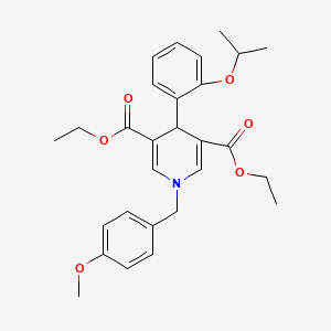 molecular formula C28H33NO6 B11210110 Diethyl 1-(4-methoxybenzyl)-4-[2-(propan-2-yloxy)phenyl]-1,4-dihydropyridine-3,5-dicarboxylate 