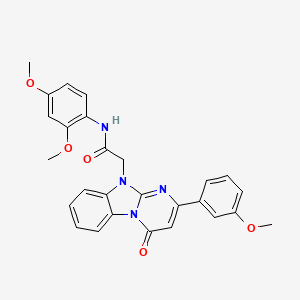 molecular formula C27H24N4O5 B11210131 N-(2,4-dimethoxyphenyl)-2-[2-(3-methoxyphenyl)-4-oxopyrimido[1,2-a]benzimidazol-10(4H)-yl]acetamide 