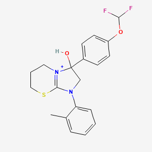 3-[4-(difluoromethoxy)phenyl]-3-hydroxy-1-(2-methylphenyl)-2,3,6,7-tetrahydro-5H-imidazo[2,1-b][1,3]thiazin-1-ium