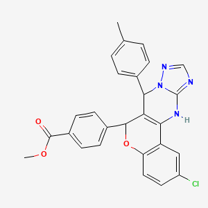 methyl 4-[2-chloro-7-(4-methylphenyl)-7,12-dihydro-6H-chromeno[4,3-d][1,2,4]triazolo[1,5-a]pyrimidin-6-yl]benzoate