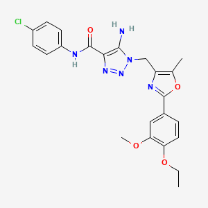 molecular formula C23H23ClN6O4 B11210183 5-amino-N-(4-chlorophenyl)-1-{[2-(4-ethoxy-3-methoxyphenyl)-5-methyl-1,3-oxazol-4-yl]methyl}-1H-1,2,3-triazole-4-carboxamide 