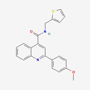 molecular formula C22H18N2O2S B11210185 2-(4-methoxyphenyl)-N-(thiophen-2-ylmethyl)quinoline-4-carboxamide 