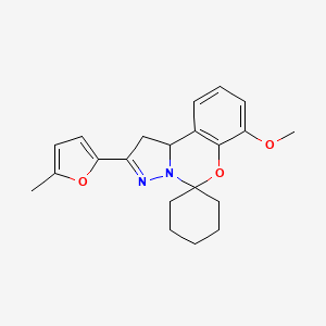 7'-Methoxy-2'-(5-methylfuran-2-yl)-1',10b'-dihydrospiro[cyclohexane-1,5'-pyrazolo[1,5-c][1,3]benzoxazine]