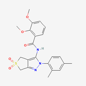 molecular formula C22H23N3O5S B11210199 N-(2-(2,4-dimethylphenyl)-5,5-dioxido-4,6-dihydro-2H-thieno[3,4-c]pyrazol-3-yl)-2,3-dimethoxybenzamide 