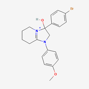 3-(4-Bromophenyl)-3-hydroxy-1-(4-methoxyphenyl)-2,3,5,6,7,8-hexahydroimidazo[1,2-a]pyridin-1-ium