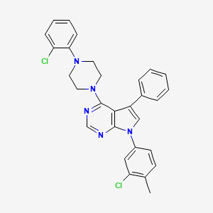 7-(3-chloro-4-methylphenyl)-4-[4-(2-chlorophenyl)piperazin-1-yl]-5-phenyl-7H-pyrrolo[2,3-d]pyrimidine