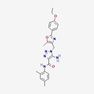 molecular formula C24H26N6O3 B11210257 5-amino-N-(2,4-dimethylphenyl)-1-{[2-(4-ethoxyphenyl)-5-methyl-1,3-oxazol-4-yl]methyl}-1H-1,2,3-triazole-4-carboxamide 