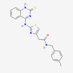 N-(4-methylbenzyl)-2-(2-((2-thioxo-1,2-dihydroquinazolin-4-yl)amino)thiazol-4-yl)acetamide