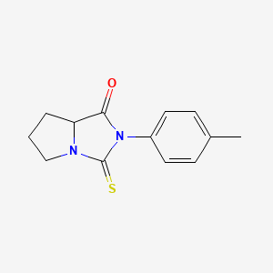 molecular formula C13H14N2OS B11210271 2-(4-methylphenyl)-3-thioxohexahydro-1H-pyrrolo[1,2-c]imidazol-1-one 