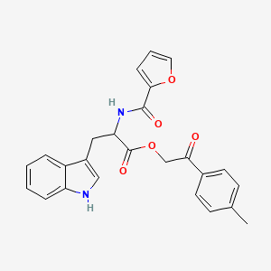 molecular formula C25H22N2O5 B11210277 2-(4-methylphenyl)-2-oxoethyl N-(furan-2-ylcarbonyl)tryptophanate 