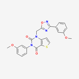 N-{5-[1-(4-chlorophenyl)-5-oxopyrrolidin-3-yl]-1,3,4-oxadiazol-2-yl}-2-(4-methoxyphenyl)acetamide