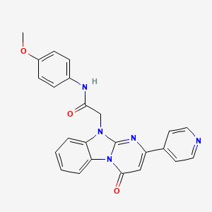 N-(4-methoxyphenyl)-2-[4-oxo-2-(pyridin-4-yl)pyrimido[1,2-a]benzimidazol-10(4H)-yl]acetamide