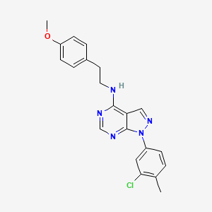 molecular formula C21H20ClN5O B11210300 1-(3-chloro-4-methylphenyl)-N-[2-(4-methoxyphenyl)ethyl]-1H-pyrazolo[3,4-d]pyrimidin-4-amine 