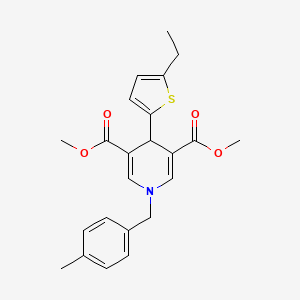 molecular formula C23H25NO4S B11210302 Dimethyl 4-(5-ethylthiophen-2-yl)-1-(4-methylbenzyl)-1,4-dihydropyridine-3,5-dicarboxylate 