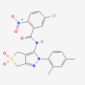 molecular formula C20H17ClN4O5S B11210305 5-chloro-N-(2-(2,4-dimethylphenyl)-5,5-dioxido-4,6-dihydro-2H-thieno[3,4-c]pyrazol-3-yl)-2-nitrobenzamide 