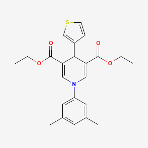 molecular formula C23H25NO4S B11210325 Diethyl 1-(3,5-dimethylphenyl)-4-(thiophen-3-yl)-1,4-dihydropyridine-3,5-dicarboxylate 