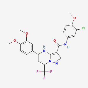 molecular formula C23H22ClF3N4O4 B11210347 N-(3-chloro-4-methoxyphenyl)-5-(3,4-dimethoxyphenyl)-7-(trifluoromethyl)-4,5,6,7-tetrahydropyrazolo[1,5-a]pyrimidine-3-carboxamide 