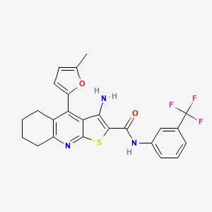 3-amino-4-(5-methylfuran-2-yl)-N-[3-(trifluoromethyl)phenyl]-5,6,7,8-tetrahydrothieno[2,3-b]quinoline-2-carboxamide