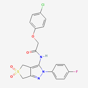 2-(4-chlorophenoxy)-N-(2-(4-fluorophenyl)-5,5-dioxido-4,6-dihydro-2H-thieno[3,4-c]pyrazol-3-yl)acetamide