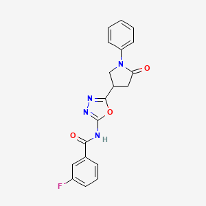 3-fluoro-N-[5-(5-oxo-1-phenylpyrrolidin-3-yl)-1,3,4-oxadiazol-2-yl]benzamide