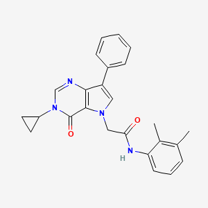 molecular formula C25H24N4O2 B11210422 2-(3-cyclopropyl-4-oxo-7-phenyl-3,4-dihydro-5H-pyrrolo[3,2-d]pyrimidin-5-yl)-N-(2,3-dimethylphenyl)acetamide 