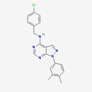 molecular formula C20H18ClN5 B11210428 N-(4-chlorobenzyl)-1-(3,4-dimethylphenyl)-1H-pyrazolo[3,4-d]pyrimidin-4-amine 