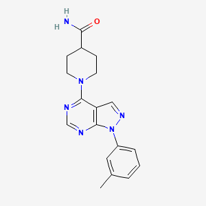 1-[1-(3-methylphenyl)-1H-pyrazolo[3,4-d]pyrimidin-4-yl]piperidine-4-carboxamide