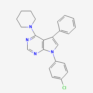 molecular formula C23H21ClN4 B11210474 7-(4-chlorophenyl)-5-phenyl-4-(piperidin-1-yl)-7H-pyrrolo[2,3-d]pyrimidine 