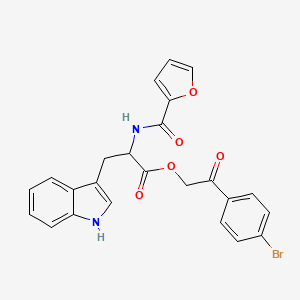 molecular formula C24H19BrN2O5 B11210480 2-(4-bromophenyl)-2-oxoethyl N-(furan-2-ylcarbonyl)tryptophanate 