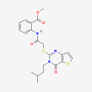 Methyl 2-[({[3-(3-methylbutyl)-4-oxo-3,4-dihydrothieno[3,2-d]pyrimidin-2-yl]sulfanyl}acetyl)amino]benzoate