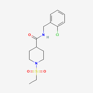 molecular formula C15H21ClN2O3S B11210486 N-(2-chlorobenzyl)-1-(ethylsulfonyl)piperidine-4-carboxamide 