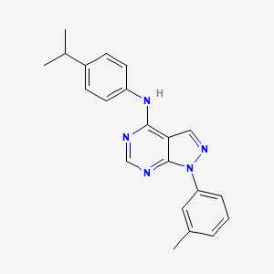 molecular formula C21H21N5 B11210497 1-(3-methylphenyl)-N-[4-(propan-2-yl)phenyl]-1H-pyrazolo[3,4-d]pyrimidin-4-amine 