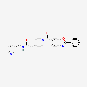 molecular formula C27H26N4O3 B11210523 1-[(2-Phenyl-6-benzoxazolyl)carbonyl]-N-(3-pyridinylmethyl)-4-piperidineacetamide CAS No. 951624-50-3