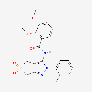 molecular formula C21H21N3O5S B11210529 N-(5,5-dioxido-2-(o-tolyl)-4,6-dihydro-2H-thieno[3,4-c]pyrazol-3-yl)-2,3-dimethoxybenzamide 