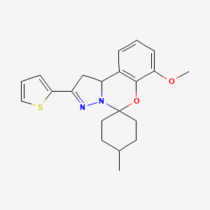 7'-Methoxy-4-methyl-2'-(2-thienyl)-1',10B'-dihydrospiro[cyclohexane-1,5'-pyrazolo[1,5-C][1,3]benzoxazine]