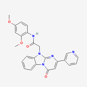 molecular formula C25H21N5O4 B11210538 N-(2,4-dimethoxyphenyl)-2-[4-oxo-2-(pyridin-3-yl)pyrimido[1,2-a]benzimidazol-10(4H)-yl]acetamide 