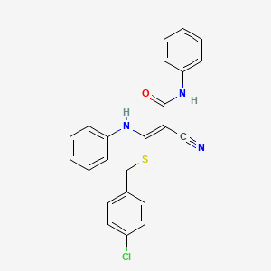 (2E)-3-[(4-chlorobenzyl)sulfanyl]-2-cyano-N-phenyl-3-(phenylamino)prop-2-enamide