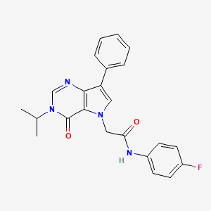 N-(4-fluorophenyl)-2-[4-oxo-7-phenyl-3-(propan-2-yl)-3,4-dihydro-5H-pyrrolo[3,2-d]pyrimidin-5-yl]acetamide