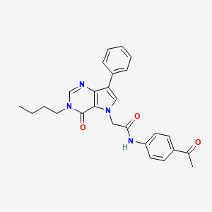 N-(4-Acetylphenyl)-2-{3-butyl-4-oxo-7-phenyl-3H,4H,5H-pyrrolo[3,2-D]pyrimidin-5-YL}acetamide