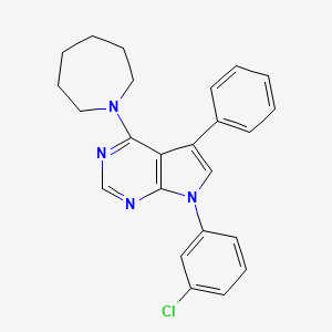 molecular formula C24H23ClN4 B11210590 4-(azepan-1-yl)-7-(3-chlorophenyl)-5-phenyl-7H-pyrrolo[2,3-d]pyrimidine 