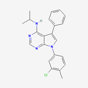 molecular formula C22H21ClN4 B11210598 7-(3-chloro-4-methylphenyl)-5-phenyl-N-(propan-2-yl)-7H-pyrrolo[2,3-d]pyrimidin-4-amine 