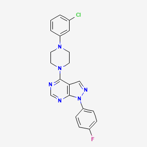 4-[4-(3-chlorophenyl)piperazin-1-yl]-1-(4-fluorophenyl)-1H-pyrazolo[3,4-d]pyrimidine