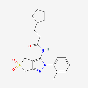 3-cyclopentyl-N-(5,5-dioxido-2-(o-tolyl)-4,6-dihydro-2H-thieno[3,4-c]pyrazol-3-yl)propanamide